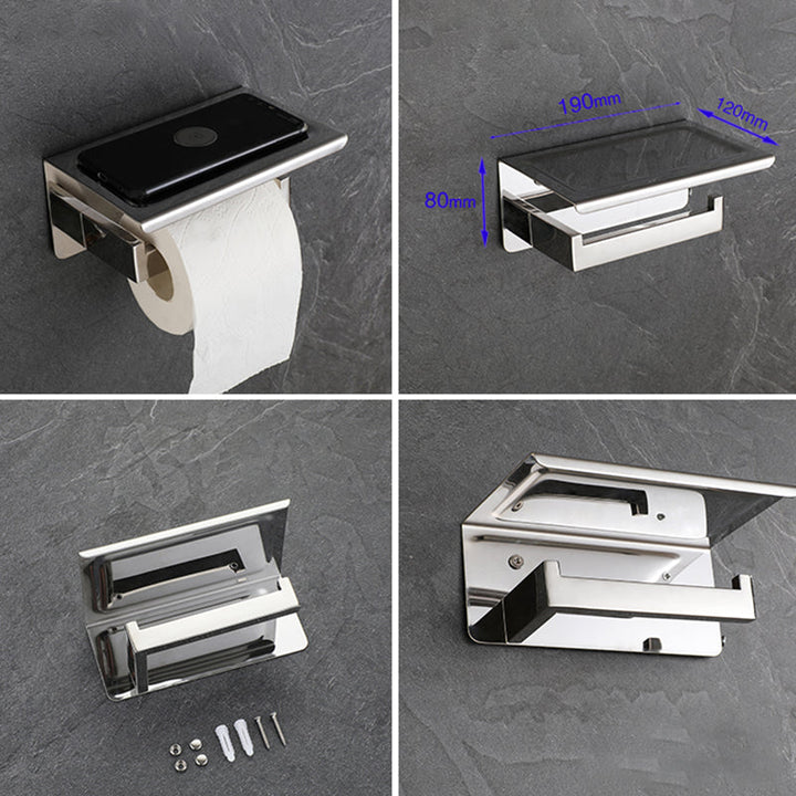 Lisslune | Modern Bathroom Element Set Paper Holder Gray Towel Bar Bathroom Accessory Set