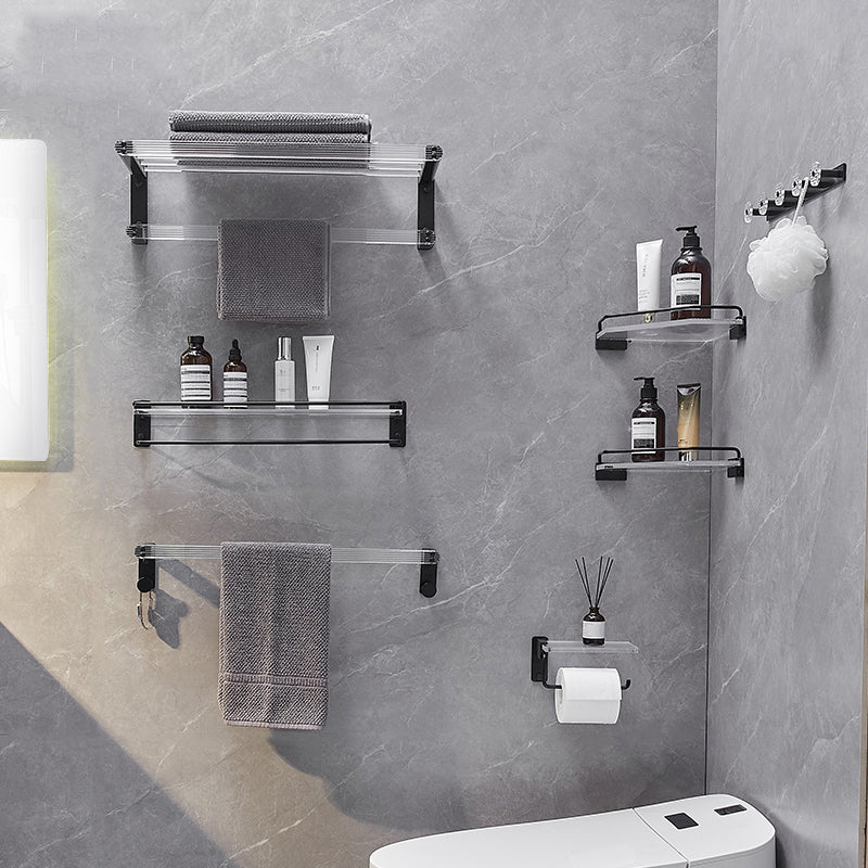 Lisslune | Modern Bathroom Accessory Set Shelf/Towel Holder & Bathrobe Hook included