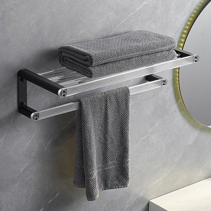 Lisslune | Modern Bathroom Accessory Set Shelf/Towel Holder & Bathrobe Hook included