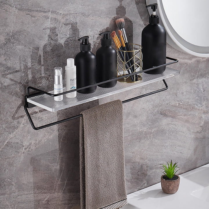 Lisslune | Modern Bathroom Accessory Set Shelf/Towel Holder & Bathrobe Hook included