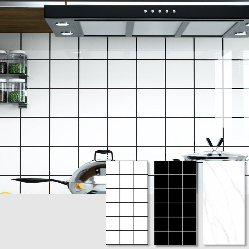 Lisslune | Modern Peel & Stick Field Tiles Plastic Rectangular Grid 5-Pack Wallpaper for the Kitchen