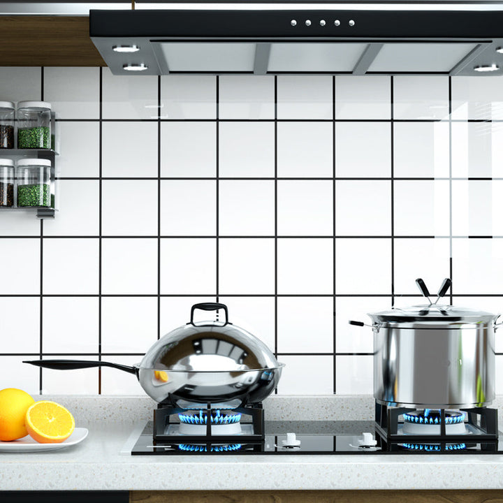 Lisslune | Modern Peel & Stick Field Tiles Plastic Rectangular Grid 5-Pack Wallpaper for the Kitchen