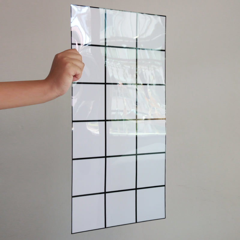 Lisslune | Modern Peel & Stick Field Tiles Plastic Rectangular Grid 5-Pack Wallpaper for the Kitchen