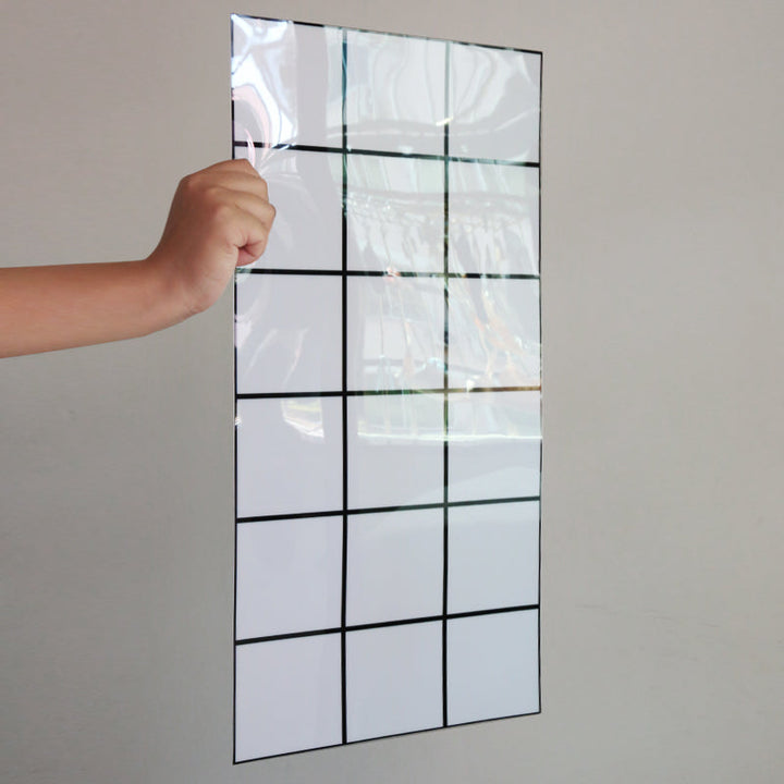Lisslune | Modern Peel & Stick Field Tiles Plastic Rectangular Grid 5-Pack Wallpaper for the Kitchen