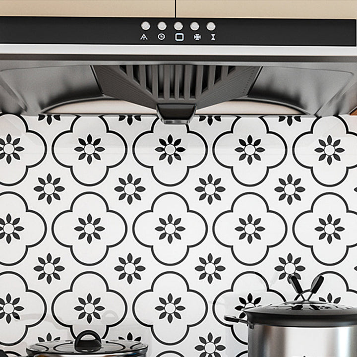 Lisslune | Modern Peel & Stick Field Tiles Plastic Rectangular Grid 5-Pack Wallpaper for the Kitchen