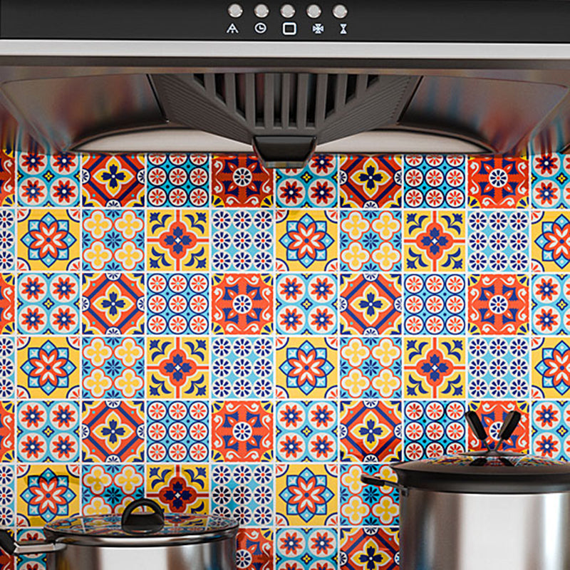 Lisslune | Modern Peel & Stick Field Tiles Plastic Rectangular Grid 5-Pack Wallpaper for the Kitchen