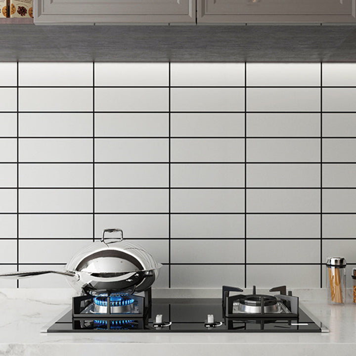 Lisslune | Modern Peel & Stick Field Tiles Plastic Rectangular Grid 5-Pack Wallpaper for the Kitchen