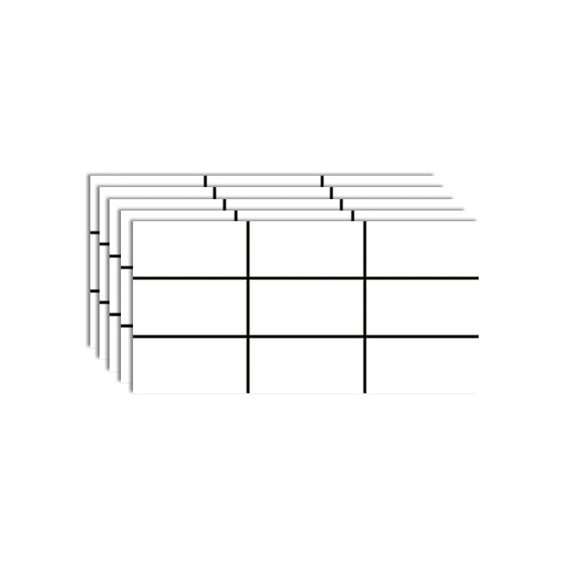 Lisslune | Modern Peel & Stick Field Tiles Plastic Rectangular Grid 5-Pack Wallpaper for the Kitchen