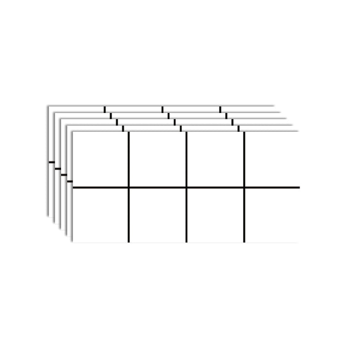 Lisslune | Modern Peel & Stick Field Tiles Plastic Rectangular Grid 5-Pack Wallpaper for the Kitchen