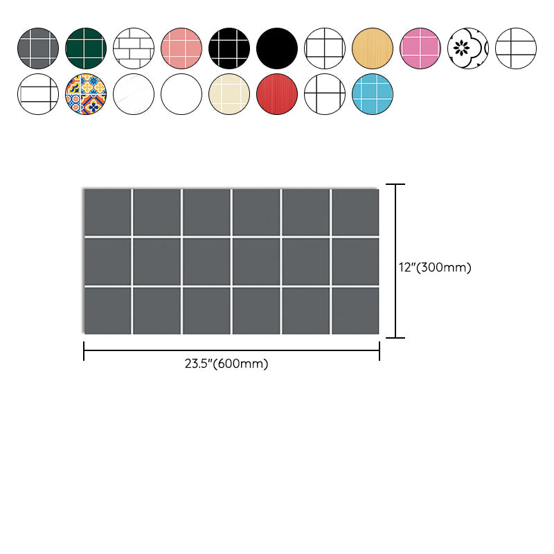 Lisslune | Modern Peel & Stick Field Tiles Plastic Rectangular Grid 5-Pack Wallpaper for the Kitchen