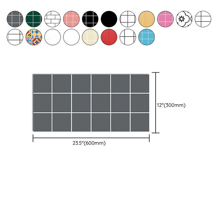Lisslune | Modern Peel & Stick Field Tiles Plastic Rectangular Grid 5-Pack Wallpaper for the Kitchen