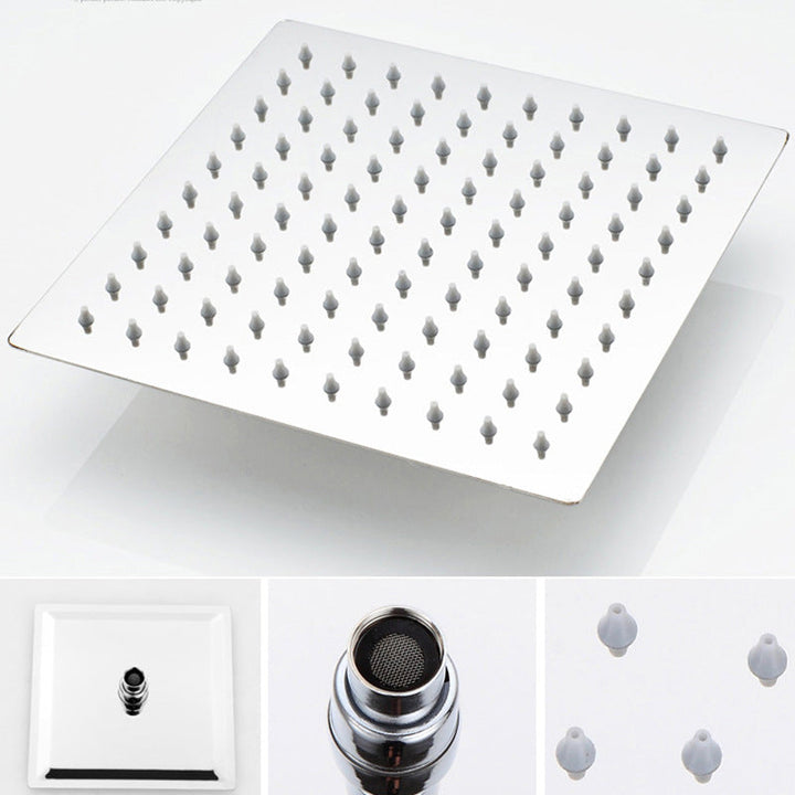 Lisslune | Stainless Steel Square Shower Head Standard Spray Pattern Wall Mounted Shower Head