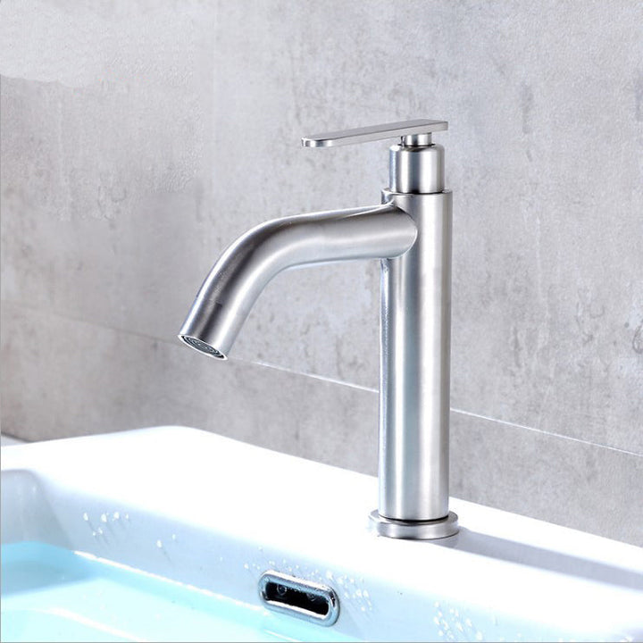 Lisslune | Modern Vessel Faucet Stainless Steel Low Arc Sink Faucet