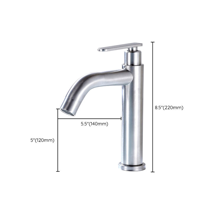 Lisslune | Modern Vessel Faucet Stainless Steel Low Arc Sink Faucet