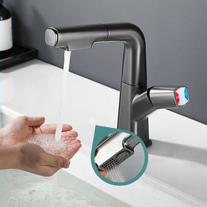 Lisslune | Brass Contemporary Faucet Retractable Round Bathroom Faucet