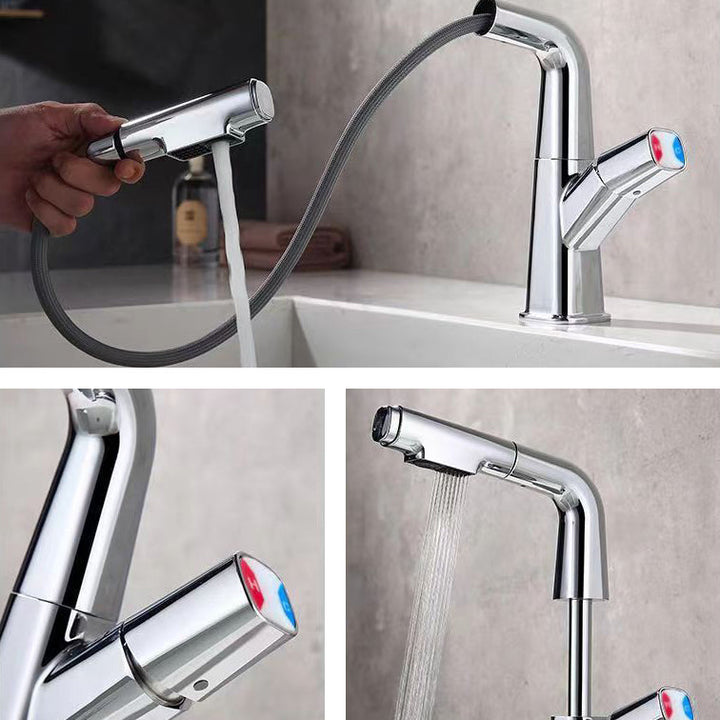 Lisslune | Brass Contemporary Faucet Retractable Round Bathroom Faucet