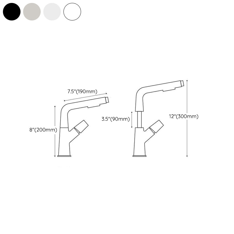 Lisslune | Brass Contemporary Faucet Retractable Round Bathroom Faucet
