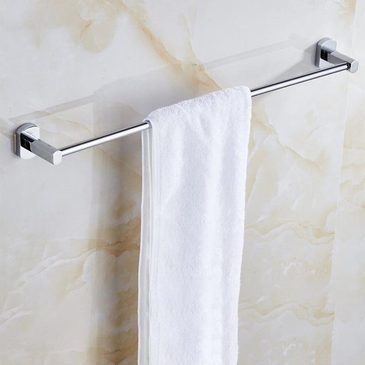 Lisslune | Polished Chrome Modern Bathroom Accessory Set Silver Towel Holder/Bath Shelf