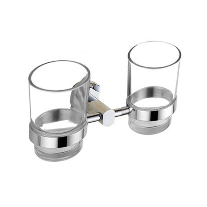 Lisslune | Polished Chrome Modern Bathroom Accessory Set Silver Towel Holder/Bath Shelf