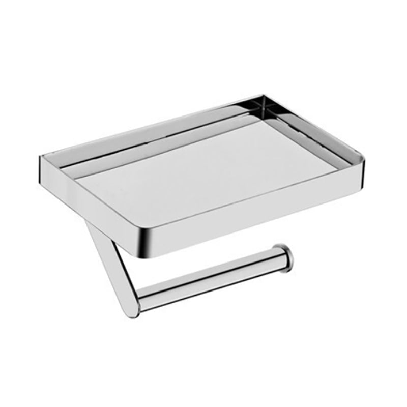 Lisslune | Polished Chrome Modern Bathroom Accessory Set Silver Towel Holder/Bath Shelf