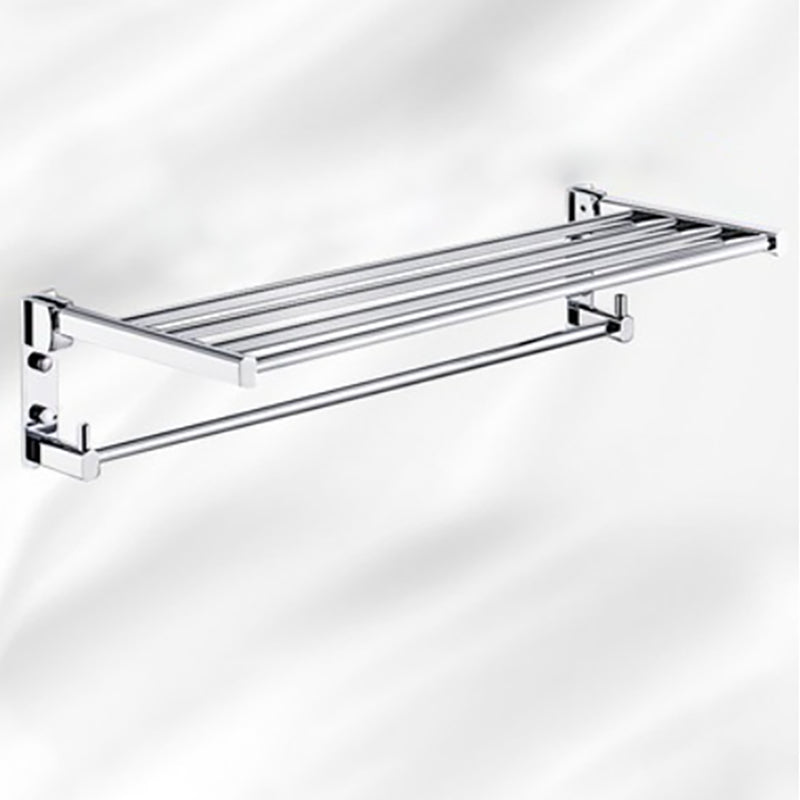 Lisslune | Polished Chrome Modern Bathroom Accessory Set Silver Towel Holder/Bath Shelf