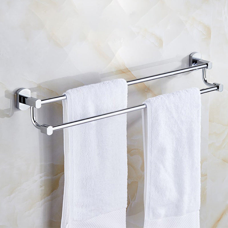 Lisslune | Polished Chrome Modern Bathroom Accessory Set Silver Towel Holder/Bath Shelf