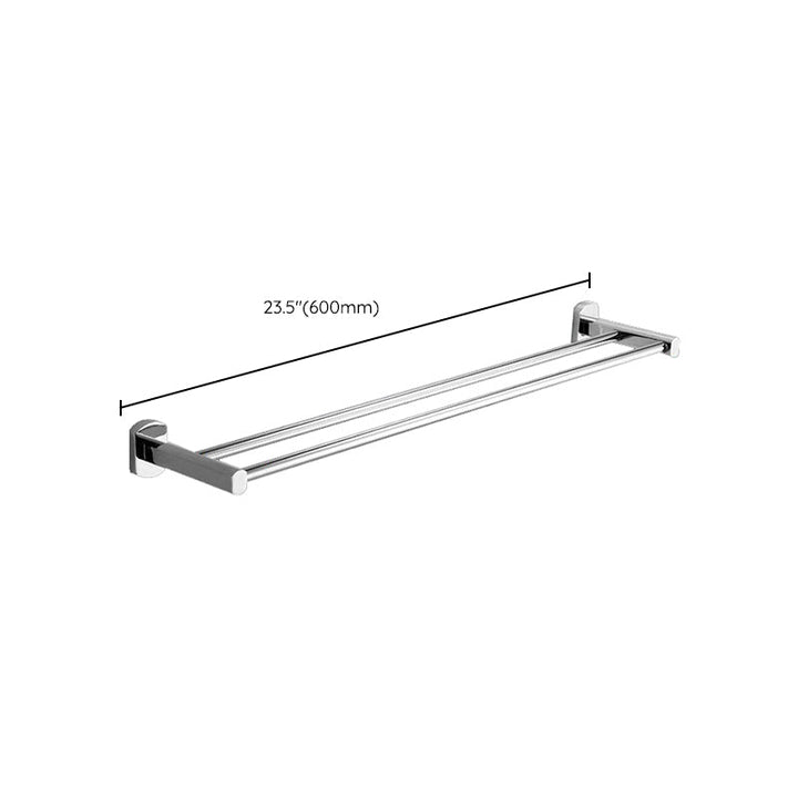 Lisslune | Polished Chrome Modern Bathroom Accessory Set Silver Towel Holder/Bath Shelf