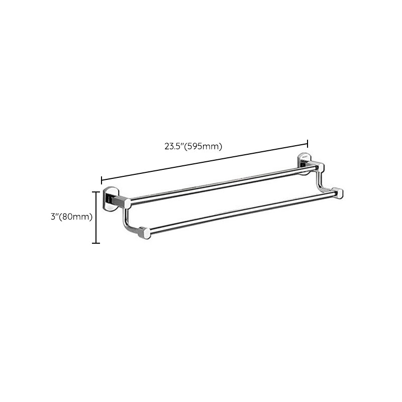 Lisslune | Polished Chrome Modern Bathroom Accessory Set Silver Towel Holder/Bath Shelf