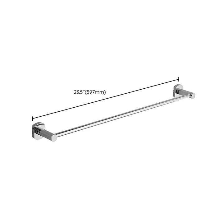 Lisslune | Polished Chrome Modern Bathroom Accessory Set Silver Towel Holder/Bath Shelf