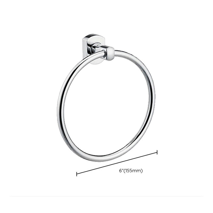 Lisslune | Polished Chrome Modern Bathroom Accessory Set Silver Towel Holder/Bath Shelf