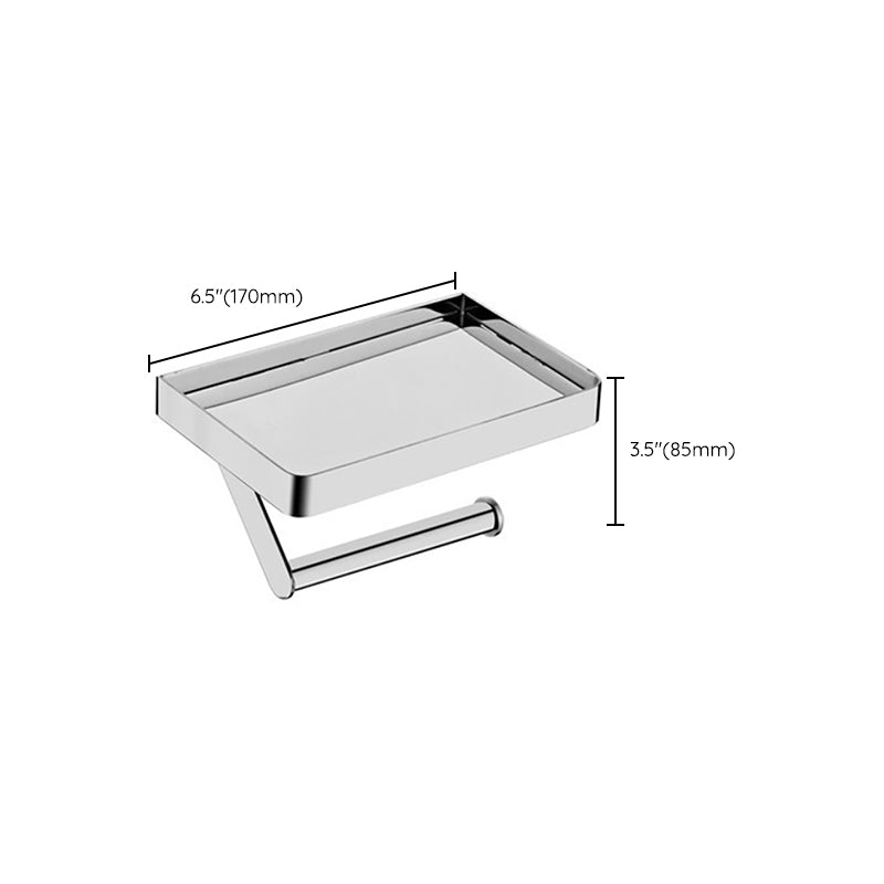 Lisslune | Polished Chrome Modern Bathroom Accessory Set Silver Towel Holder/Bath Shelf