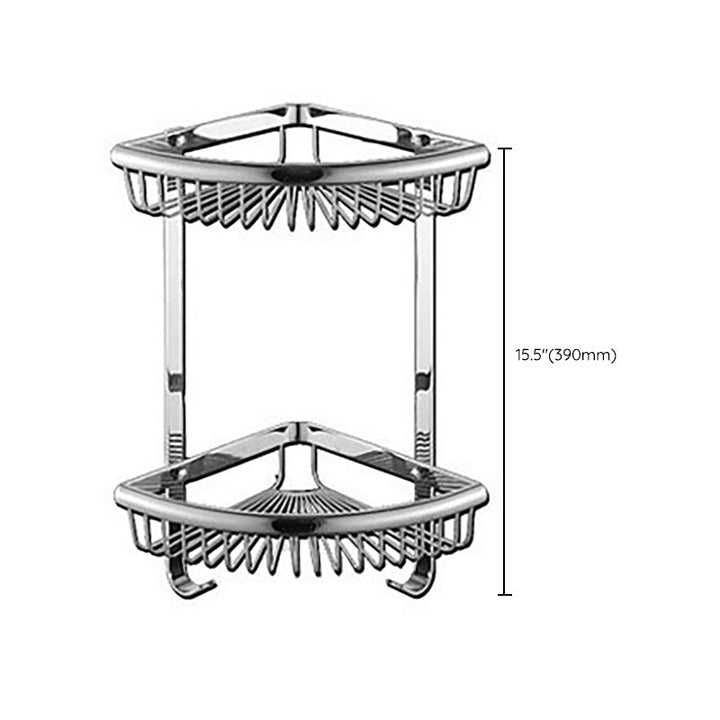 Lisslune | Polished Chrome Modern Bathroom Accessory Set Silver Towel Holder/Bath Shelf