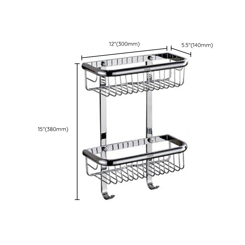 Lisslune | Polished Chrome Modern Bathroom Accessory Set Silver Towel Holder/Bath Shelf