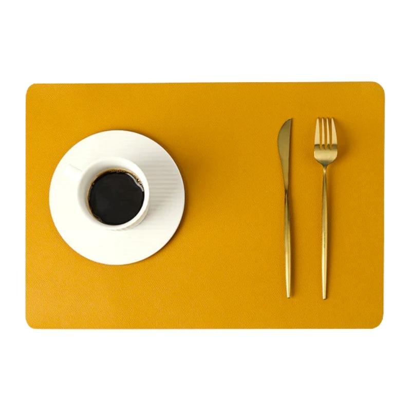 Lisslune | Modern Rectangular Waterproof PU Leather Place Mats