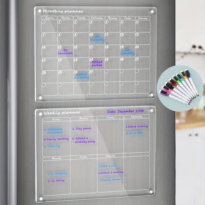 Lisslune | Magnetic Schedule Planner For Fridge[Permanently reusable]
