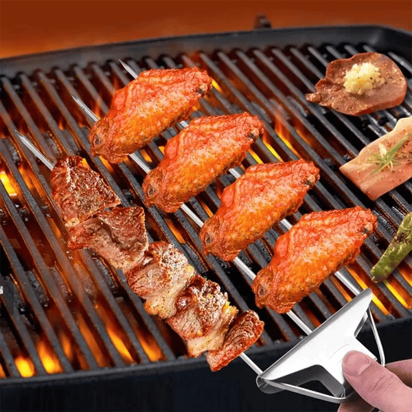 Lisslune | Stainless Steel 3-Prong BBQ Grill Skewers