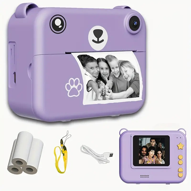 Lisslune | SnapKid Instant Print Camera for Kids – 1080P HD Photo & Video with Printing Paper & USB Charger