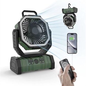 Lisslune | PowerBreeze Camping Fan with LED & Powerbank – 20000mAh, Pivoting & Rechargeable