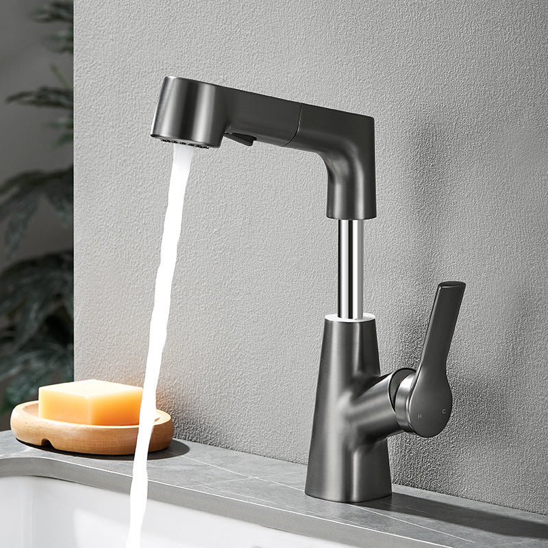 Lisslune | Modern Solid Color Faucet Metal Center Connection Sink Faucet for Bathroom