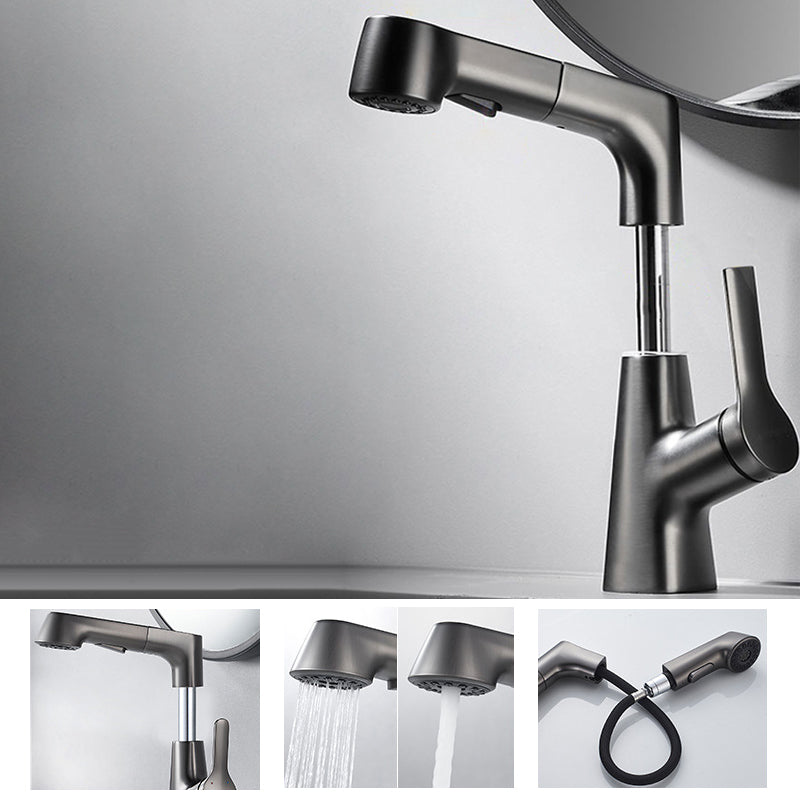 Lisslune | Modern Solid Color Faucet Metal Center Connection Sink Faucet for Bathroom