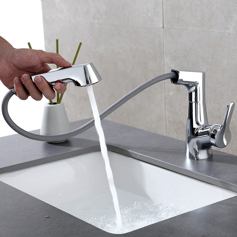 Lisslune | Modern Solid Color Faucet Metal Center Connection Sink Faucet for Bathroom
