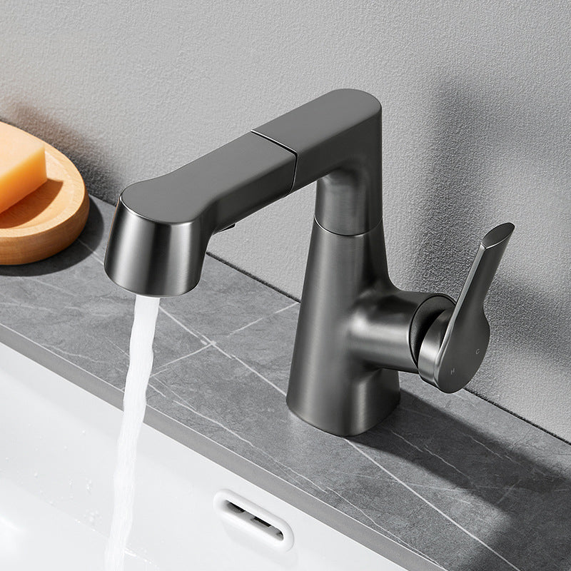 Lisslune | Modern Solid Color Faucet Metal Center Connection Sink Faucet for Bathroom