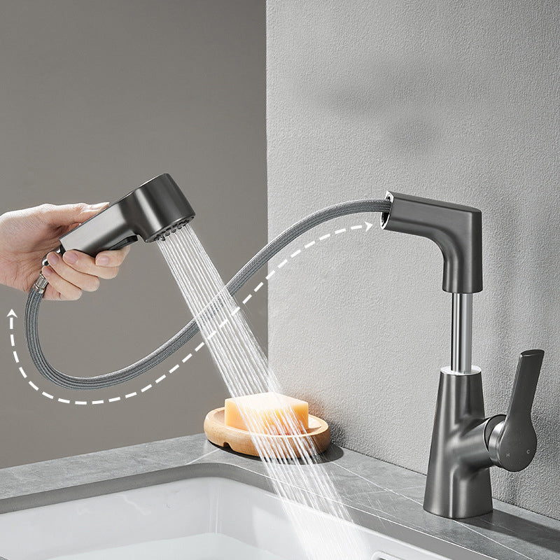 Lisslune | Modern Solid Color Faucet Metal Center Connection Sink Faucet for Bathroom