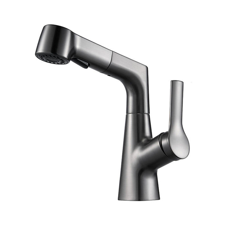 Lisslune | Modern Solid Color Faucet Metal Center Connection Sink Faucet for Bathroom