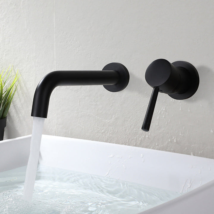 Lisslune | Industrial Sink Faucet Brass Lever Handles Low Arc Wall Mounted Bathroom Faucet