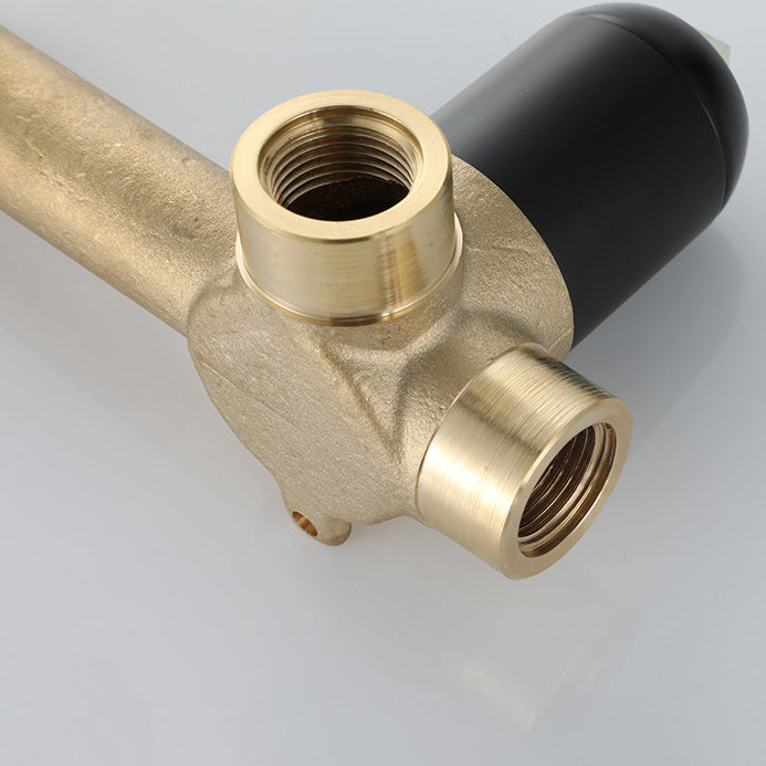 Lisslune | Industrial Sink Faucet Brass Lever Handles Low Arc Wall Mounted Bathroom Faucet