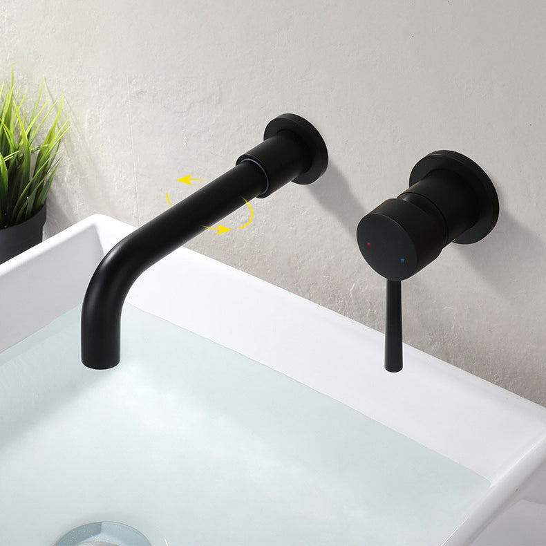 Lisslune | Industrial Sink Faucet Brass Lever Handles Low Arc Wall Mounted Bathroom Faucet