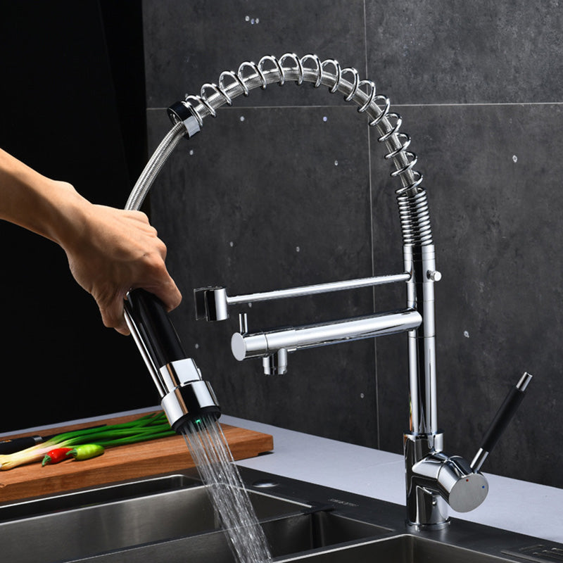Lisslune | Glam Basin faucet Brass lever fittings Spring neck three-way outlet Bathroom sink faucet