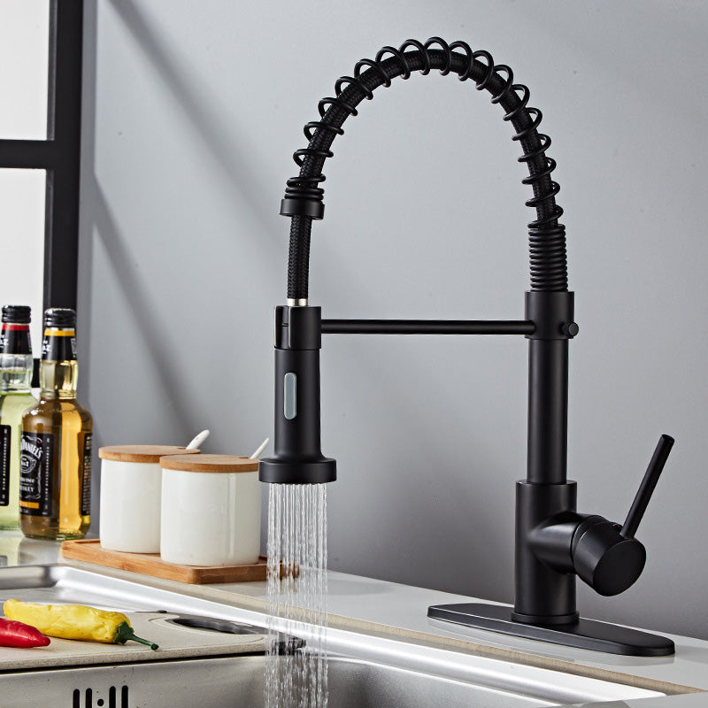 Lisslune | Glam Basin faucet Brass lever fittings Spring neck three-way outlet Bathroom sink faucet