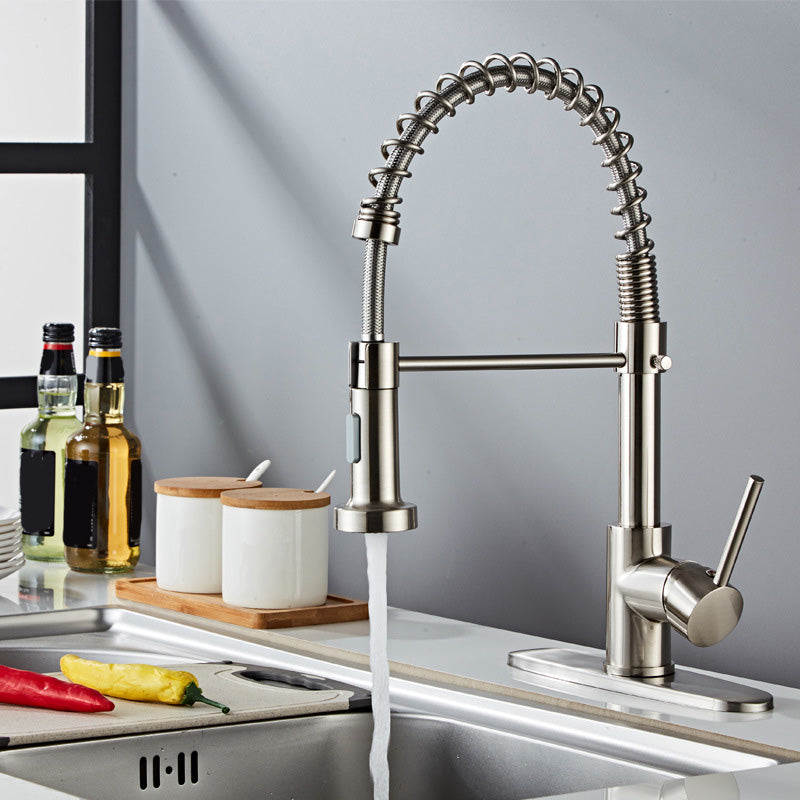 Lisslune | Glam Basin faucet Brass lever fittings Spring neck three-way outlet Bathroom sink faucet